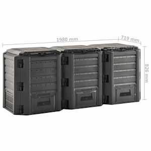 Zahradní kompostér černý 1 200 l - obrázek 5