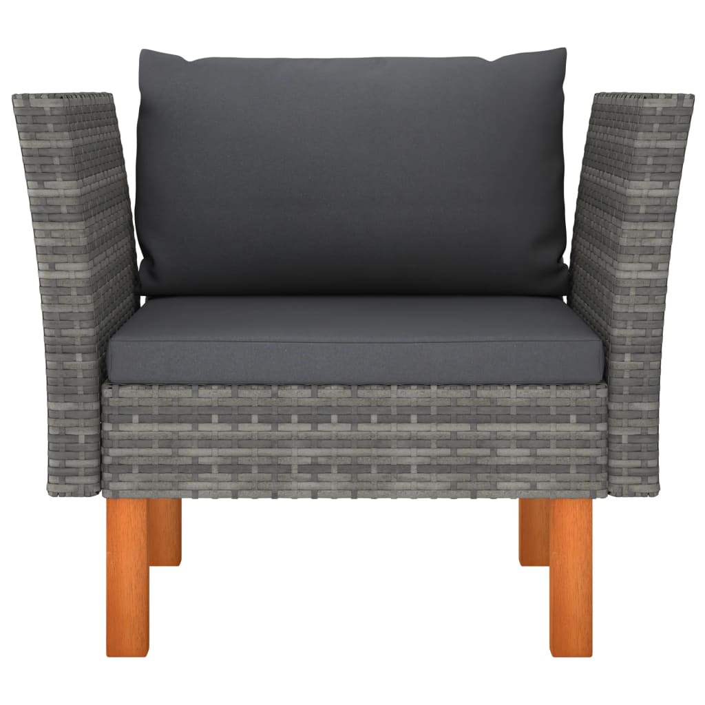 

vidaXL Tuinbank poly rattan en massief eucalyptushout