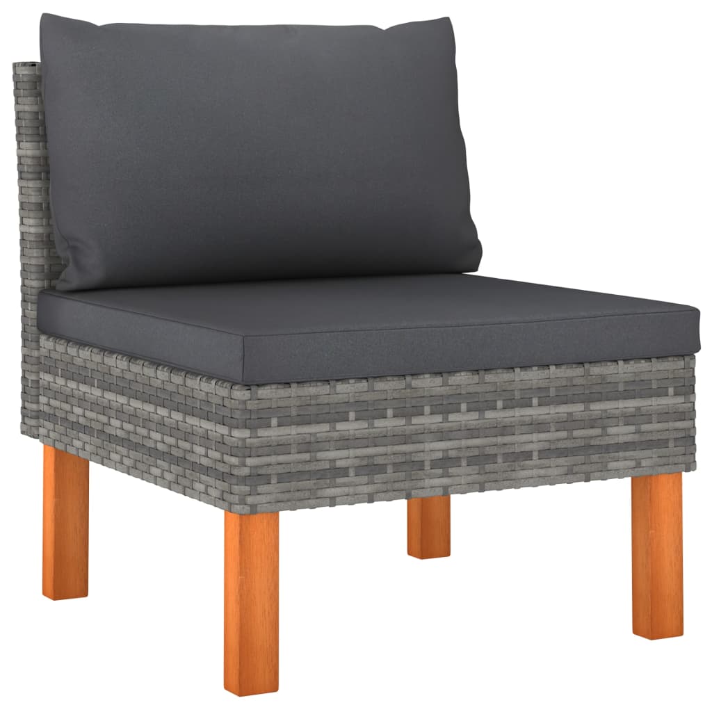Thumbnail - vidaXL 3-tlg. Garten-Lounge-Set Poly Rattan und Massivholz Eukalyptus