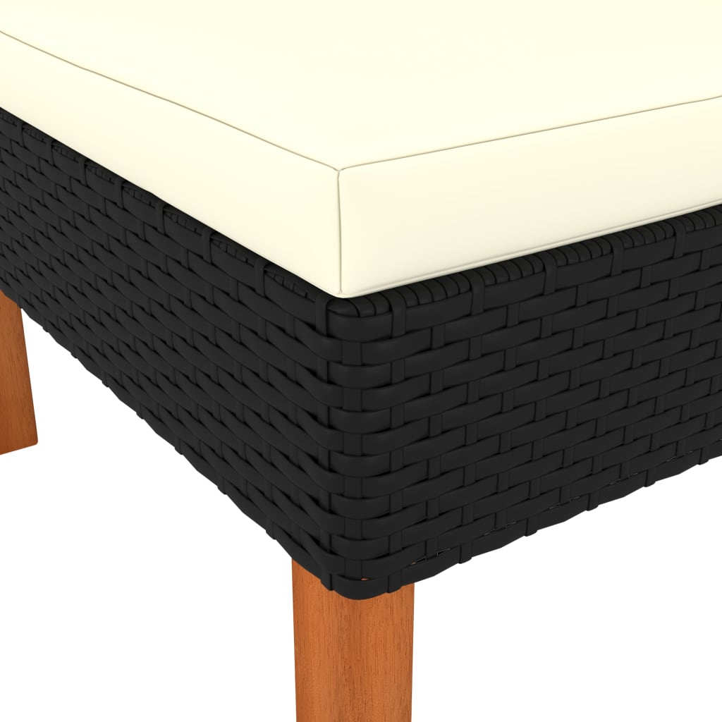 3x Solid Eucalyptus Wood Middle Sofa Poly Rattan Lounge Seating Garden vidaXL - Picture 24 of 36