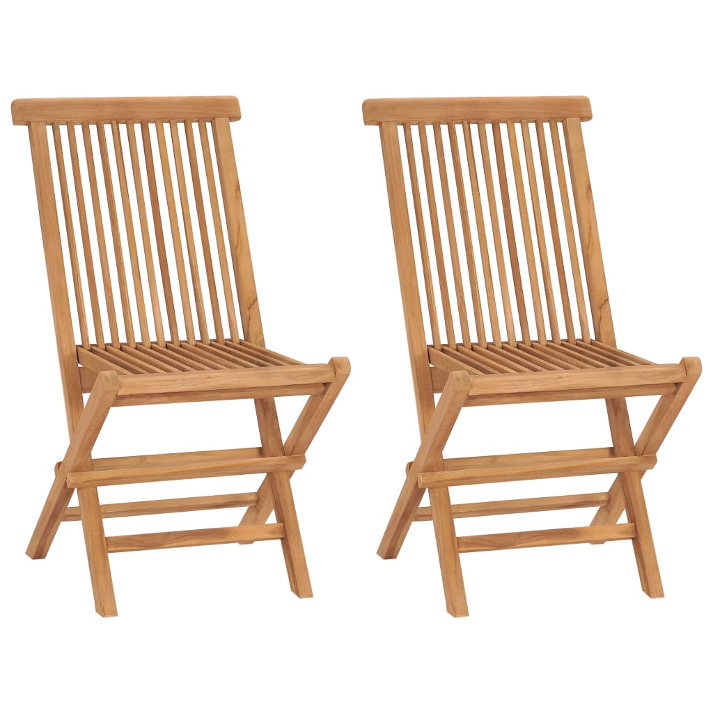 

vidaXL Folding Patio Chairs 2 pcs Solid Teak Wood