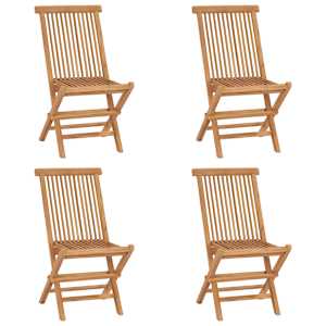 Zložljivi vrtni stoli 4 kosi trdna tikovina