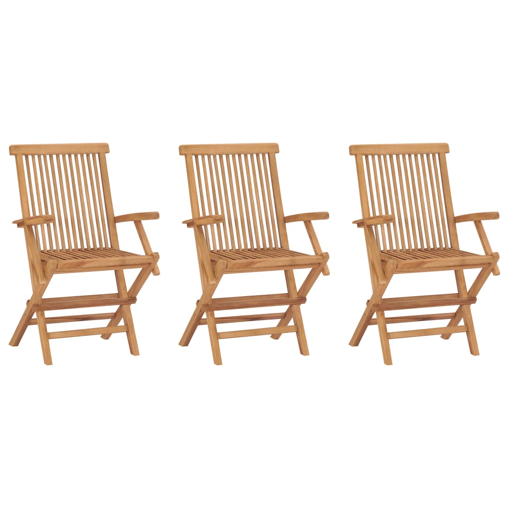 Skládací zahradní židle 3 ks masivní teakové dřevo