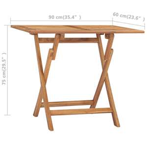 Skládací zahradní jídelní stůl 90 x 60 x 75 cm masivní teak - obrázek 7