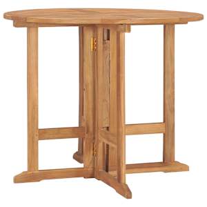 Skládací zahradní jídelní stůl Ø 90 x 75 cm masivní teak