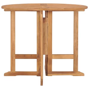 Skládací zahradní jídelní stůl Ø 90 x 75 cm masivní teak - obrázek 2