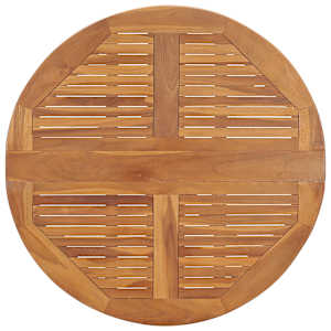 Skládací zahradní jídelní stůl Ø 90 x 75 cm masivní teak - obrázek 4