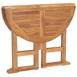 Skládací zahradní jídelní stůl Ø 90 x 75 cm masivní teak - obrázek 5