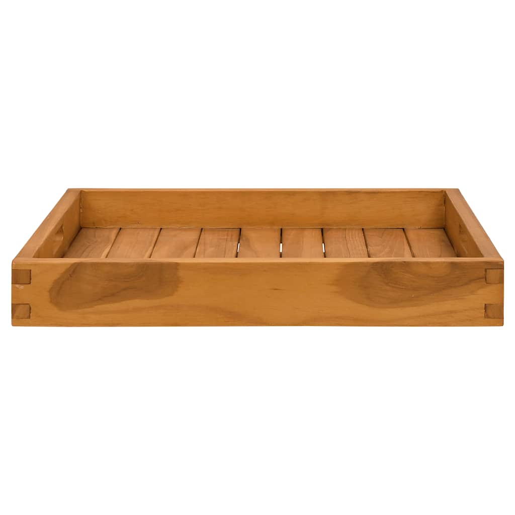 Serving Tray Wooden Serving Plate with Raised Edges Solid Wood Teak vidaXL