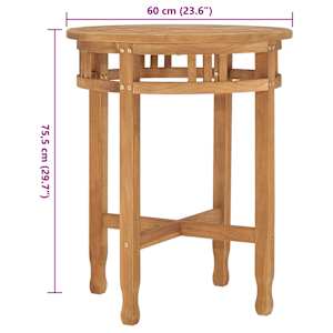 Bistro stolek Ø 60 x 75,5 cm masivní teakové dřevo - obrázek 6