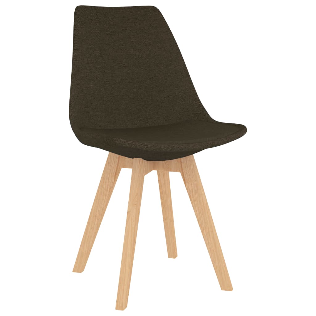 

vidaXL Eetkamerstoelen 6 st stof donkerbruin
