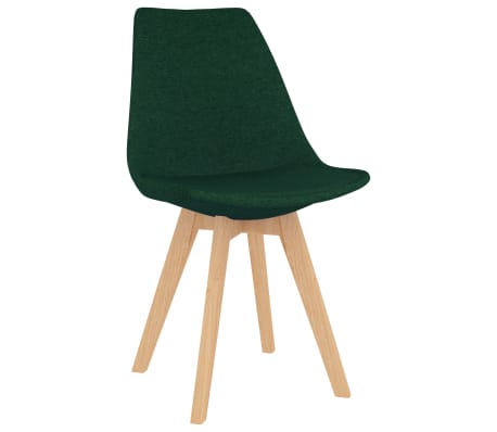 vidaXL Трапезни столове, 6 бр, тъмнозелени, текстил