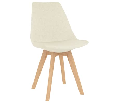 vidaXL Valgomojo kėdės, 6vnt., kreminės spalvos, audinys (3x324177)