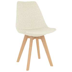 vidaXL Valgomojo kėdės, 6vnt., kreminės spalvos, audinys (3x324177)