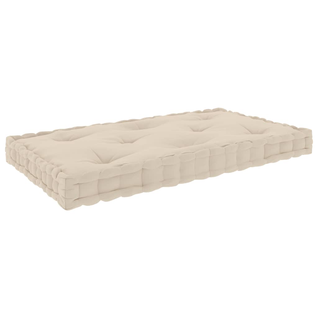 

vidaXL Palletvloerkussen 73x40x7 cm katoen beige