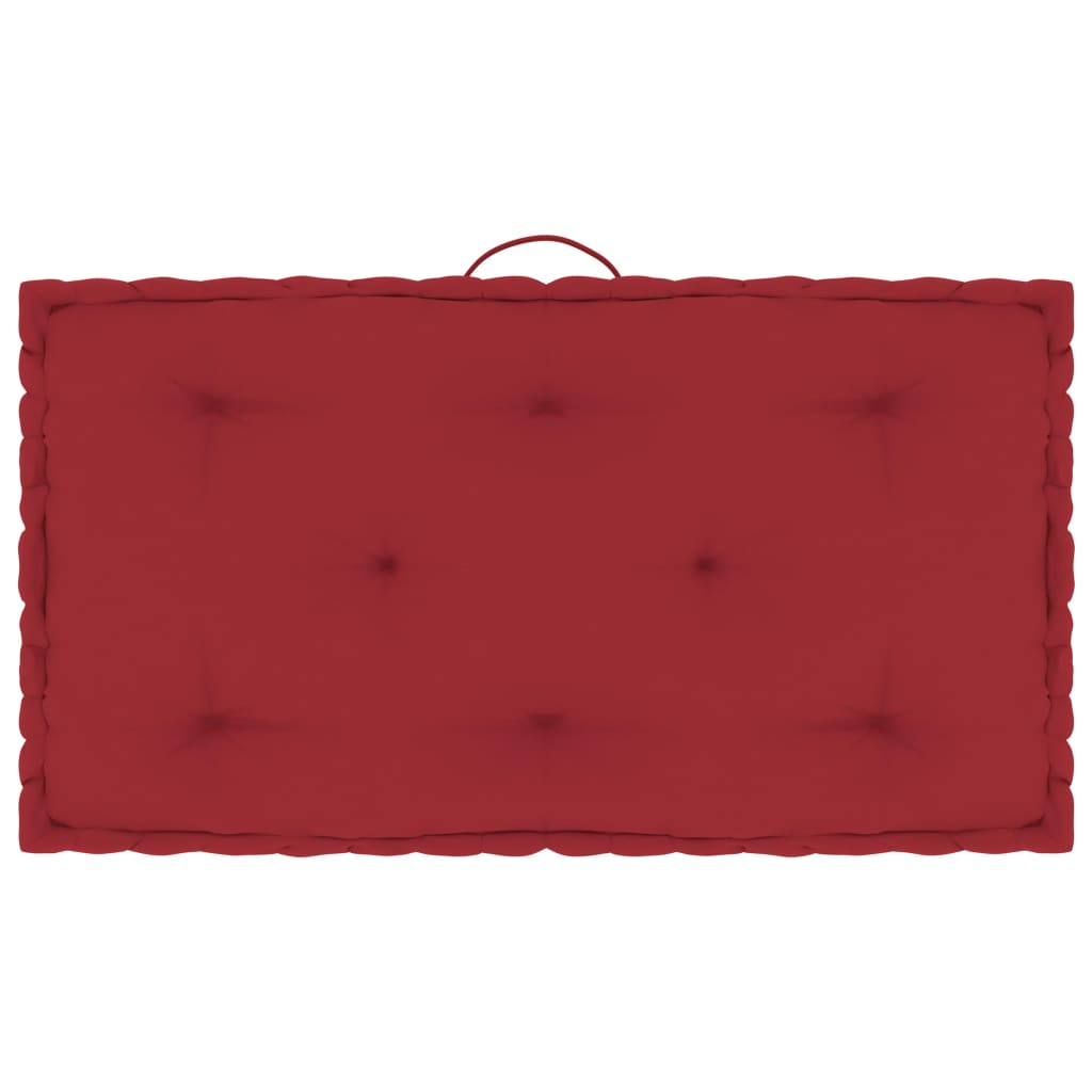 vidaXL Pernă de podea din paleți, roșu burgundia, 73x40x7 cm, bumbac vidaXL
