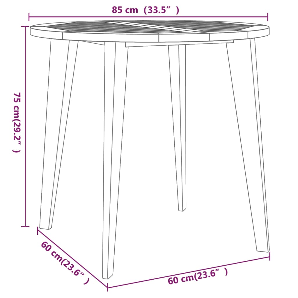 Set mobilier de grădină, 3 piese, lemn masiv de acacia