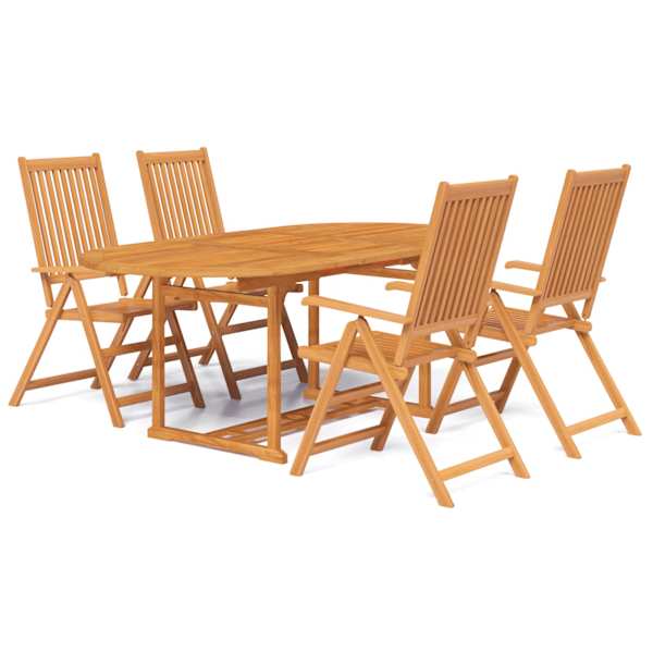 vidaXL 5-osaline aiam&ouml;&ouml;blikomplekt, akaatsiapuit, 150-200 cm