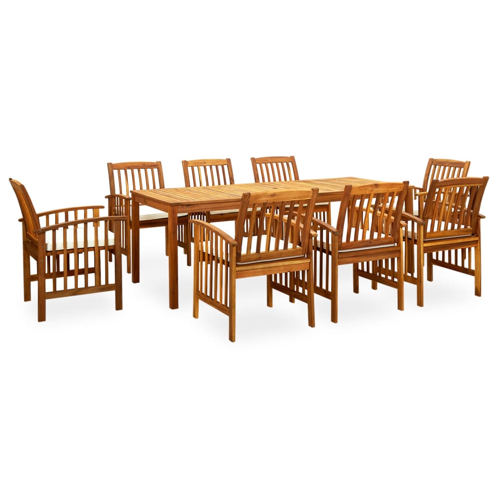 3058091 vidaXL 9 Piece Garden Dining Set with Cushions Solid Acacia Wood (45963+312128+2×312129) Namještaj Naručite namještaj na deko.hr