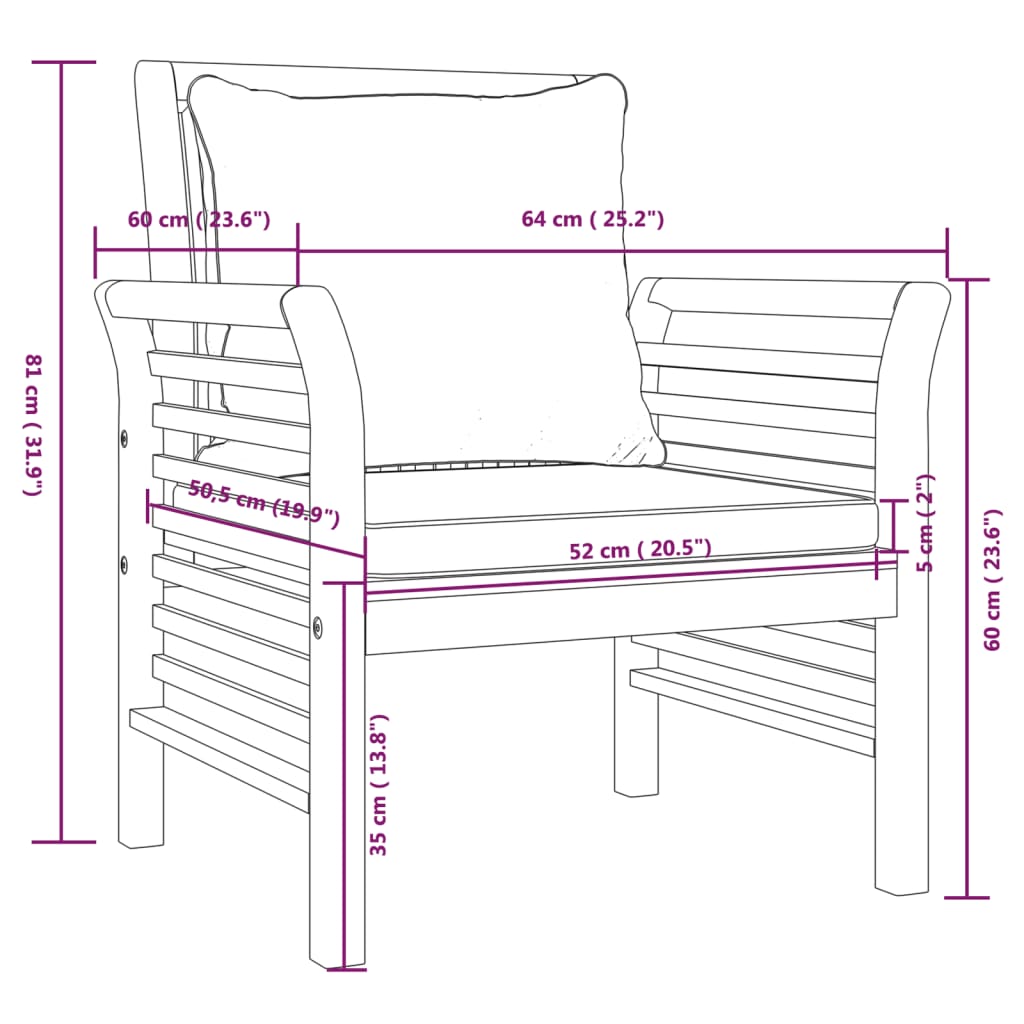 Set mobilier de grădină cu perne, 4 piese, lemn masiv de acacia