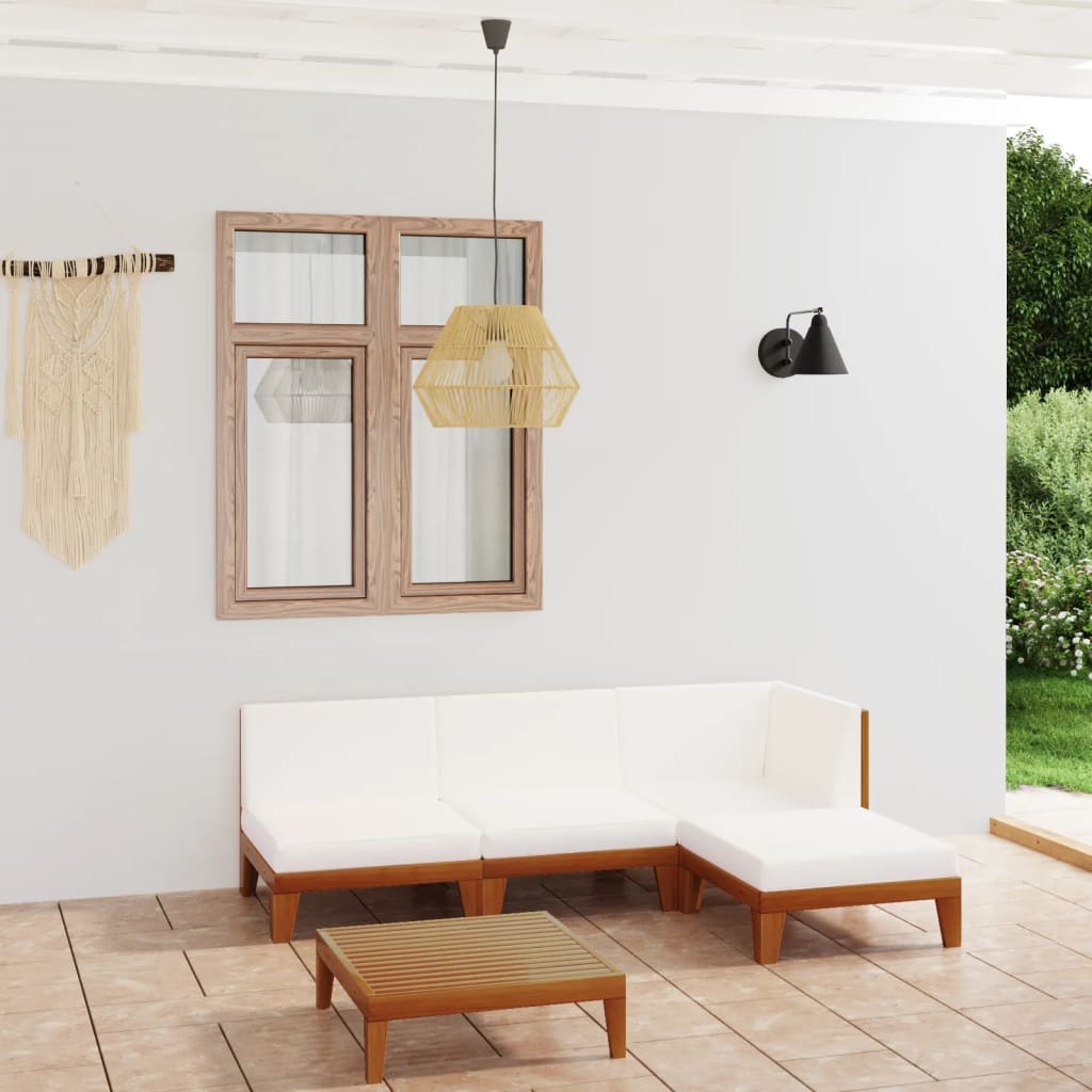vidaXL Set mobilier de grădină cu perne, 5 piese, lemn masiv acacia vidaXL imagine noua