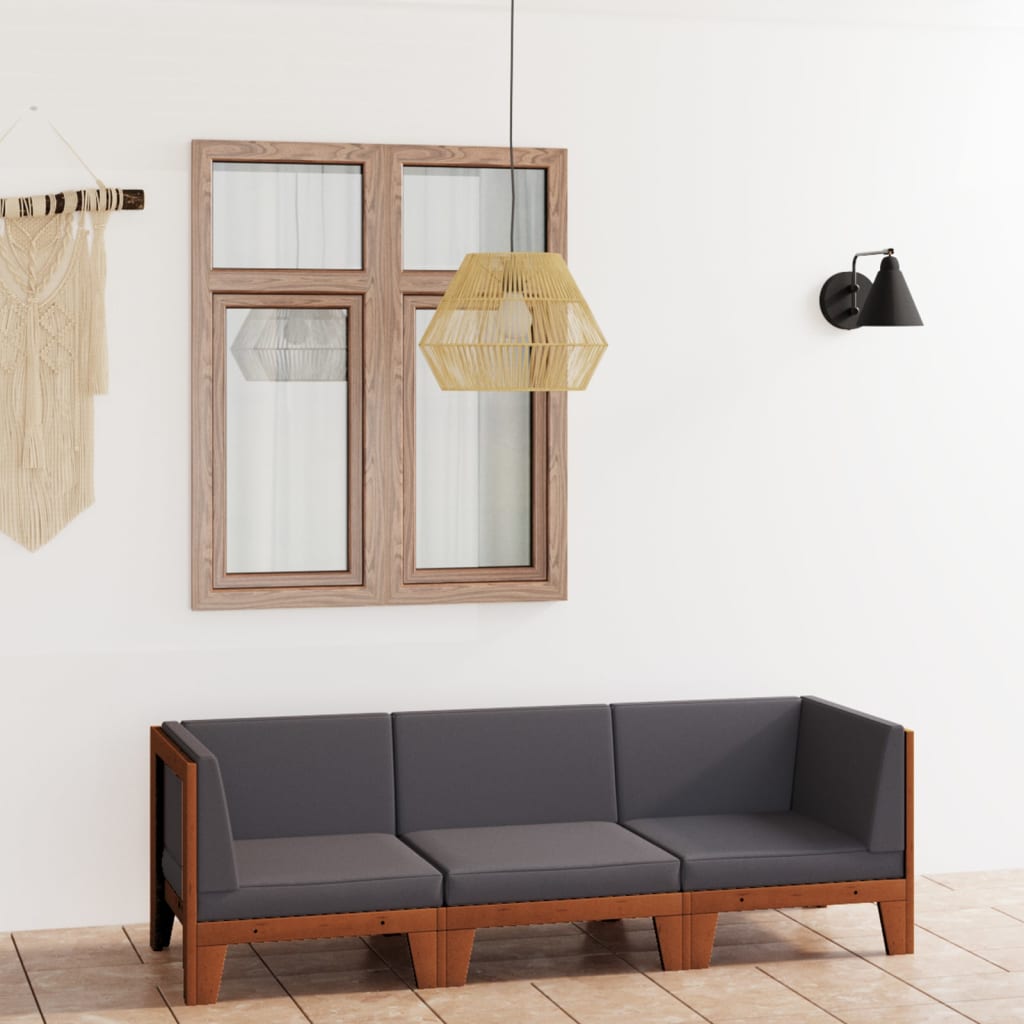 vidaXL Set mobilier grădină cu perne, 3 piese, lemn masiv acacia acacia
