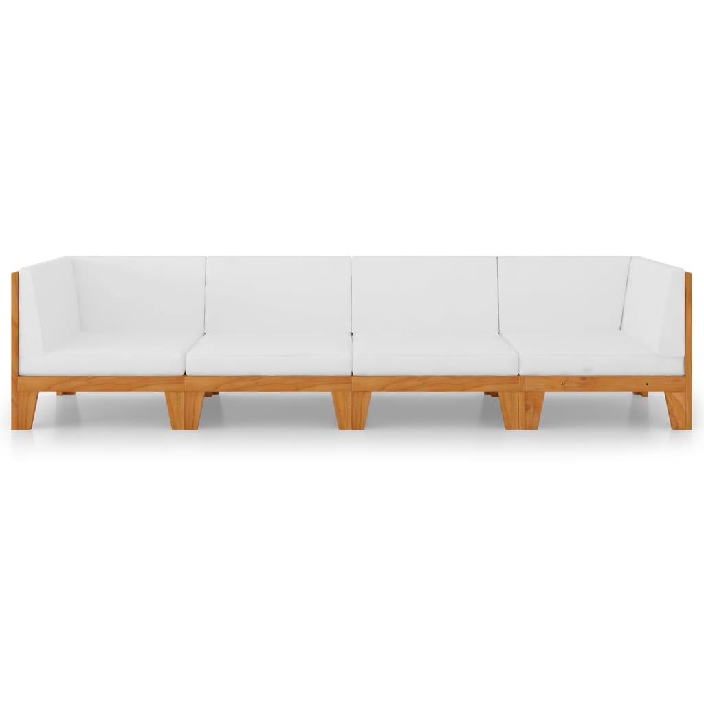 

vidaXL 4-delige Loungeset met kussens massief acaciahout