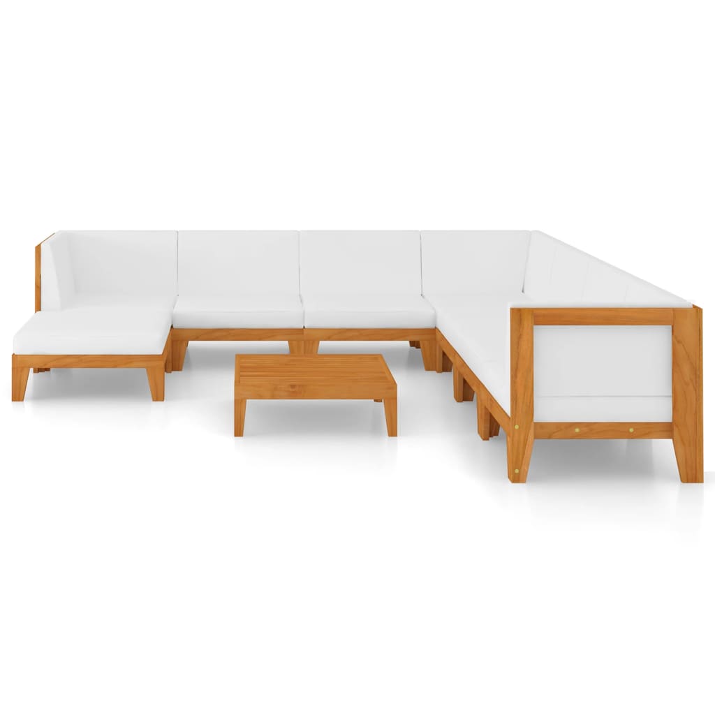 

vidaXL 9-delige Loungeset met kussens massief acaciahout