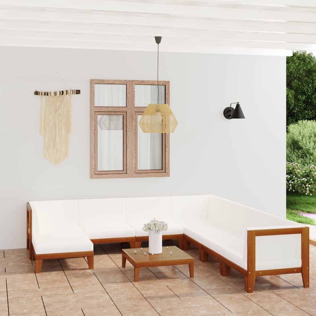 vidaXL 9-tlg. Garten-Lounge-Set mit Kissen Massivholz Akazie