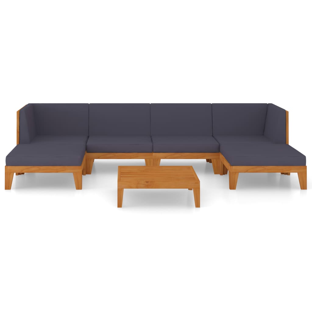 

vidaXL 7-delige Loungeset met kussens massief acaciahout
