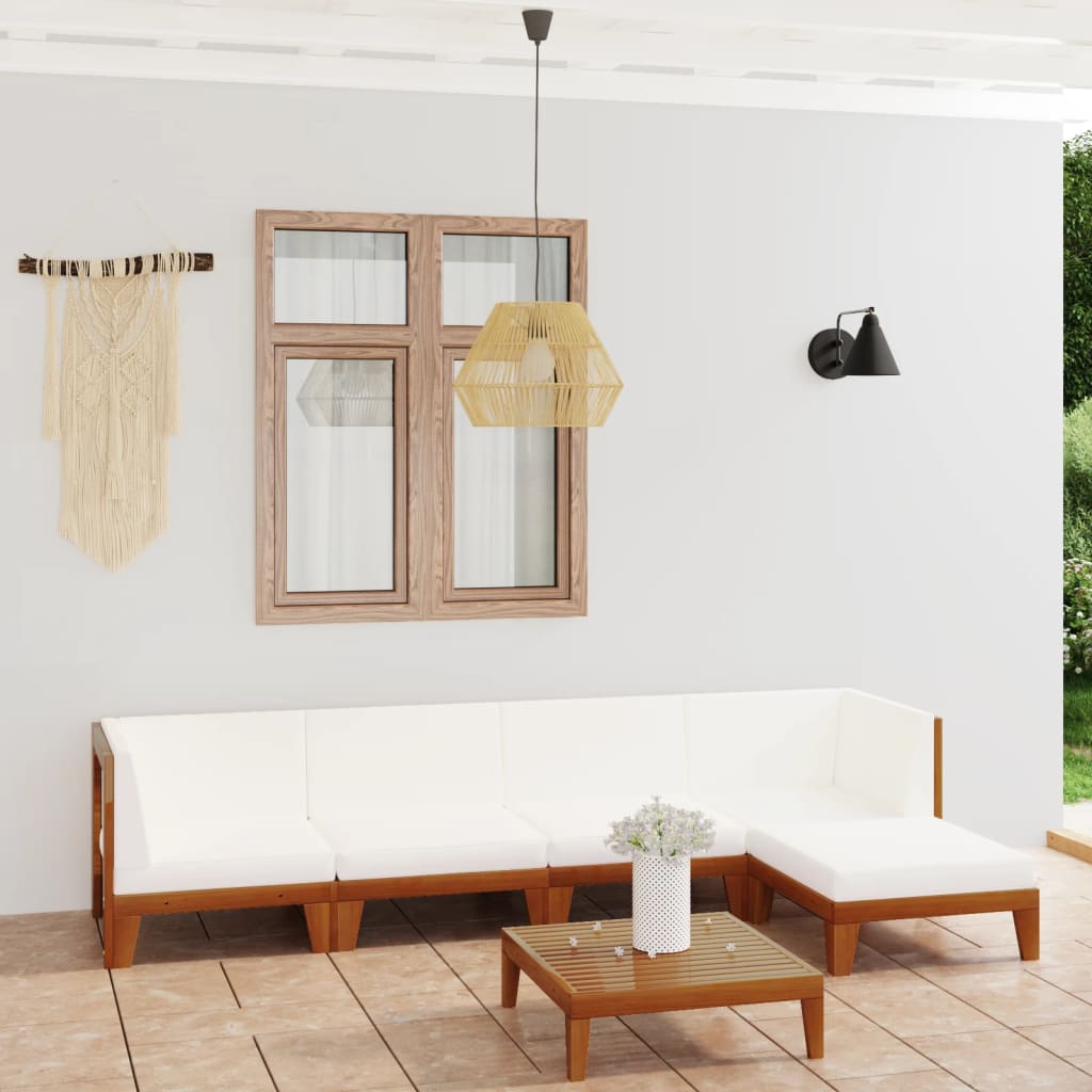 vidaXL 6-tlg. Garten-Lounge-Set mit Kissen Massivholz Akazie