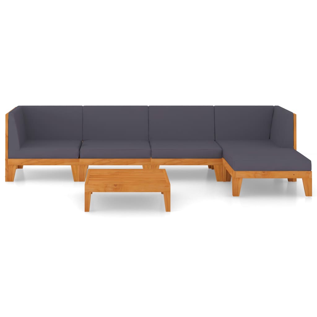 

vidaXL 6-delige Loungeset met kussens massief acaciahout