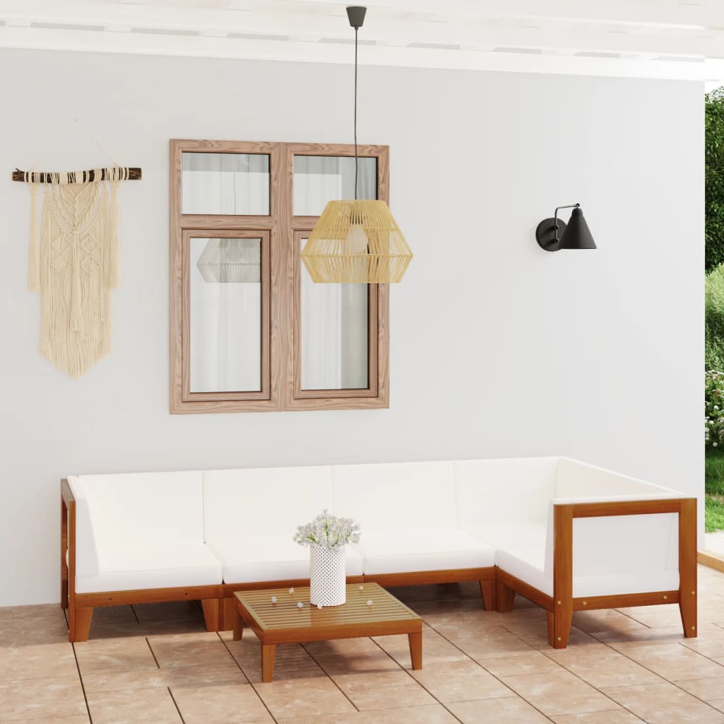 vida XL 6-tlg. Garten-Lounge-Set mit Kissen Akazie Massivholz