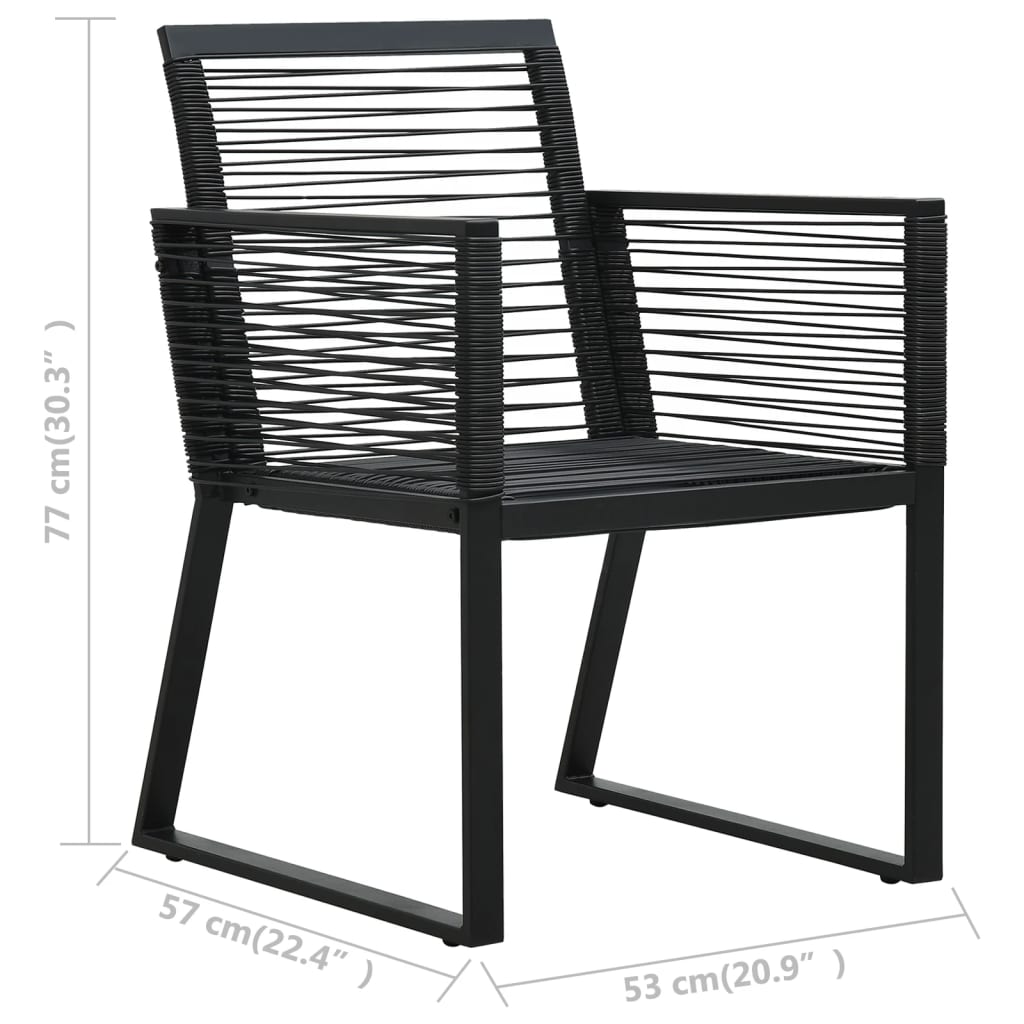 Set mobilier de exterior, 7 piese, negru, ratan PVC