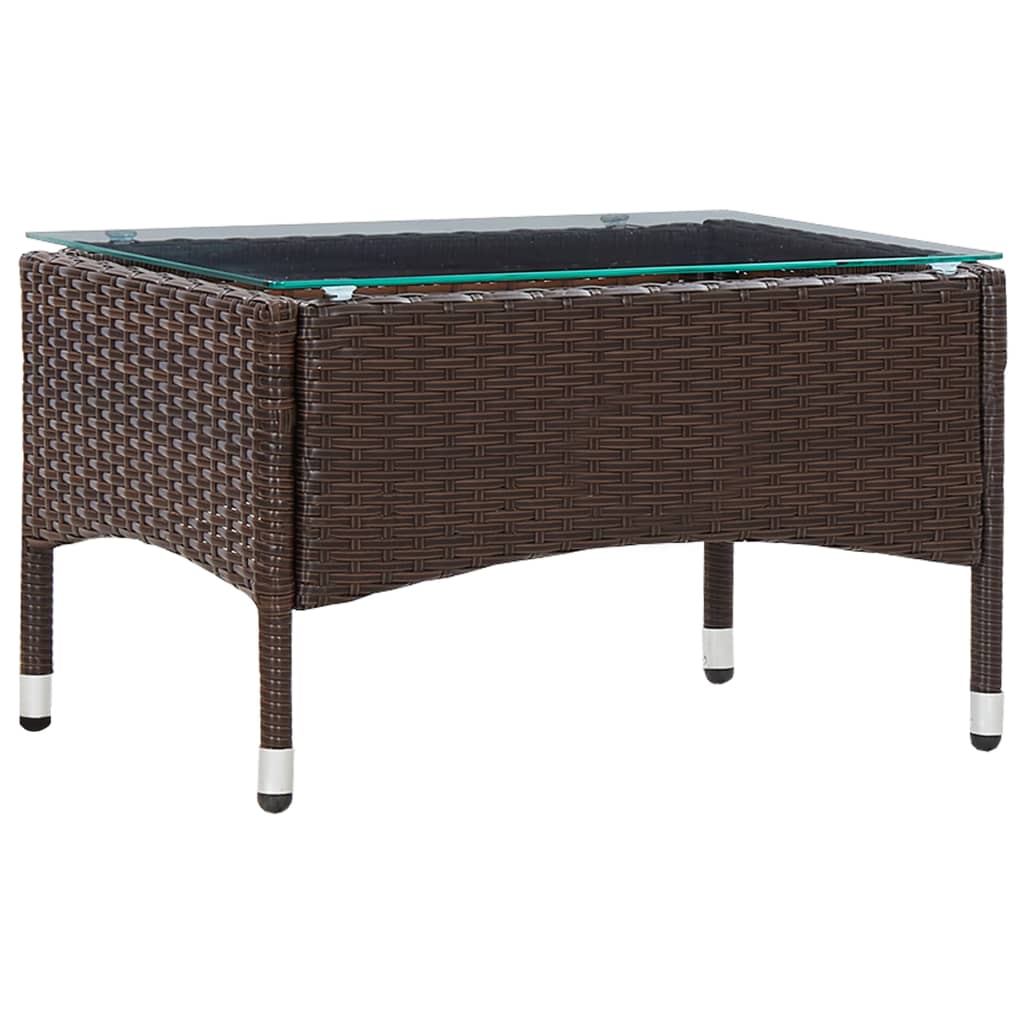 vidaXL 2-delige Loungeset met kussen poly rattan bruin