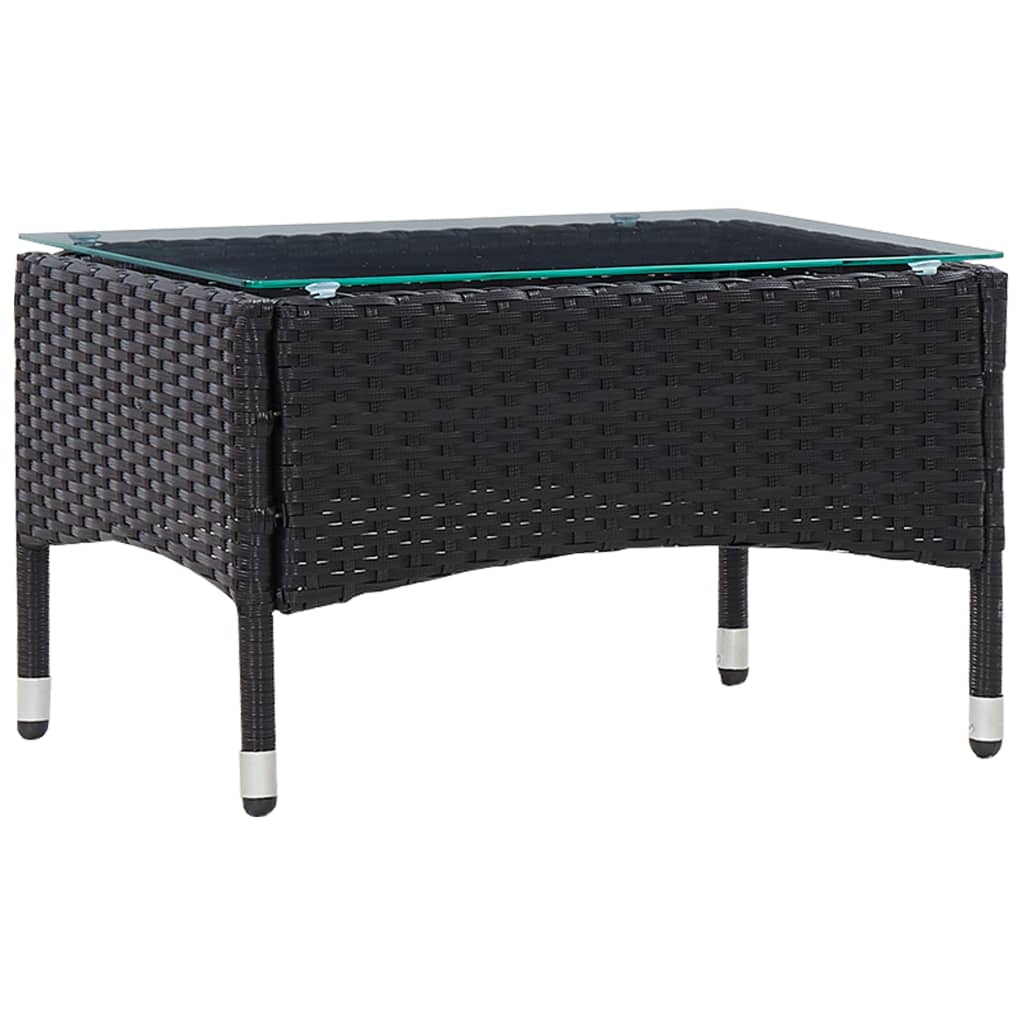

vidaXL 2-delige Loungeset met kussen poly rattan zwart