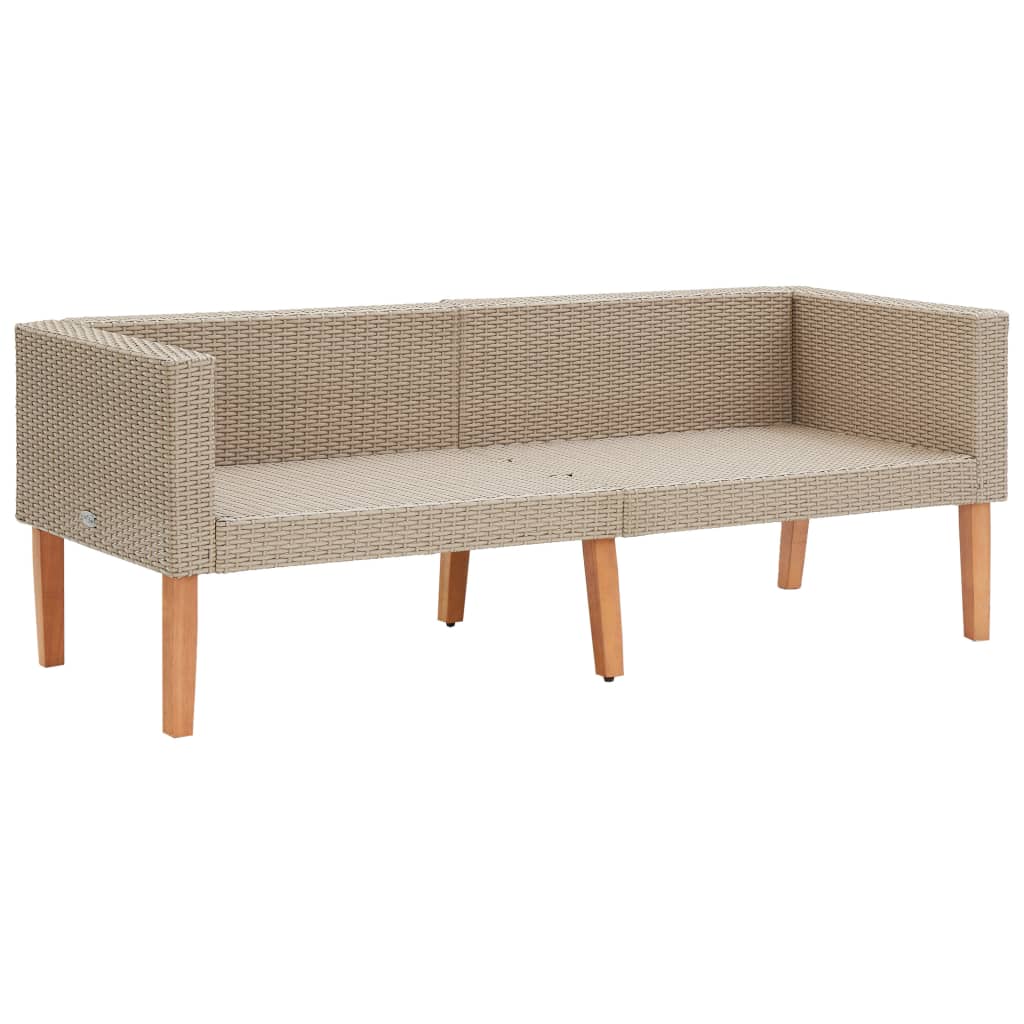 Zestaw wypoczynkowy rattanowy - sofa 2-osobowa, stolik, poduszki