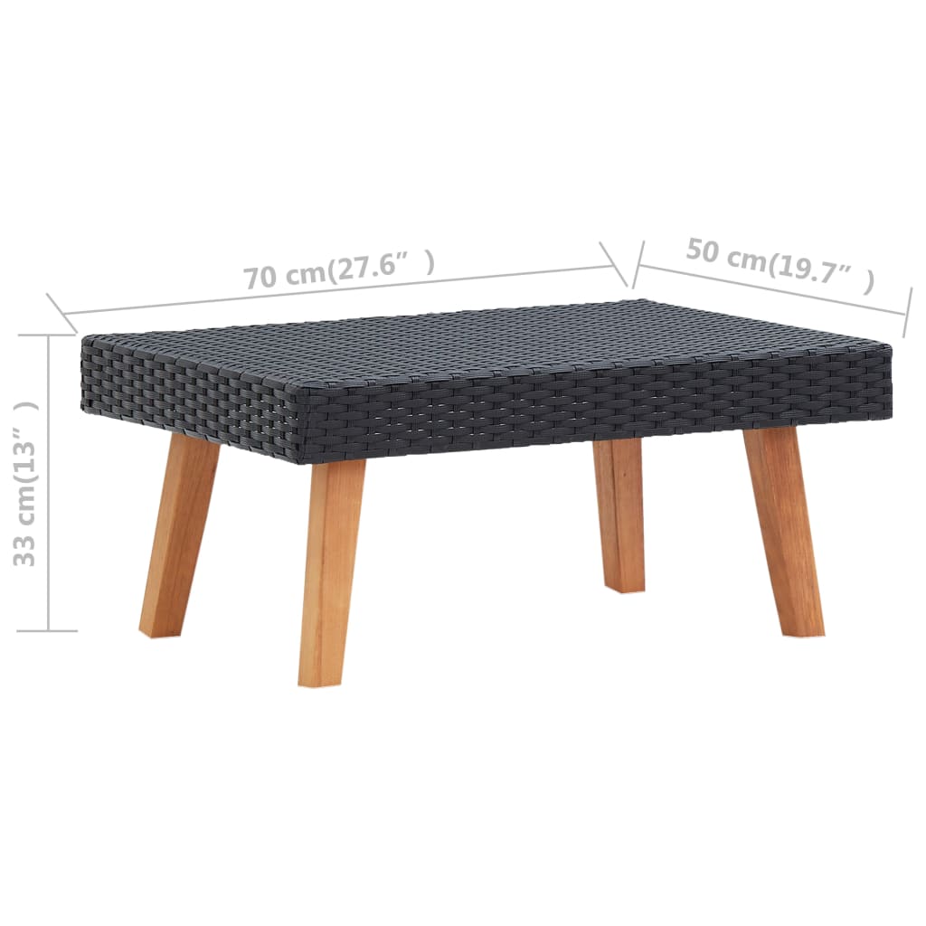 Set mobilier de grădină cu perne, 3 piese, negru, poliratan