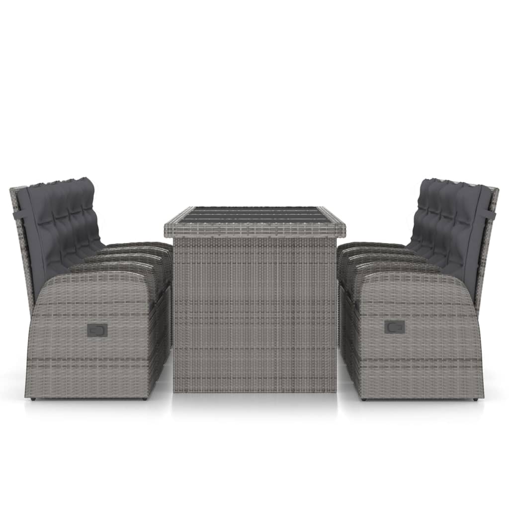 

vidaXL 9-delige Tuinset met kussens poly rattan grijs