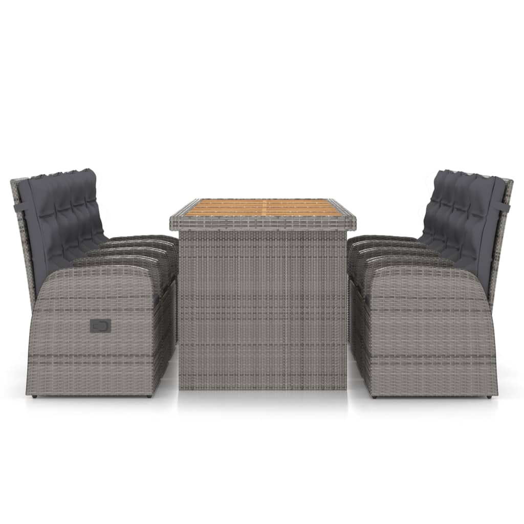 

vidaXL 9-delige Tuinset met kussens poly rattan grijs