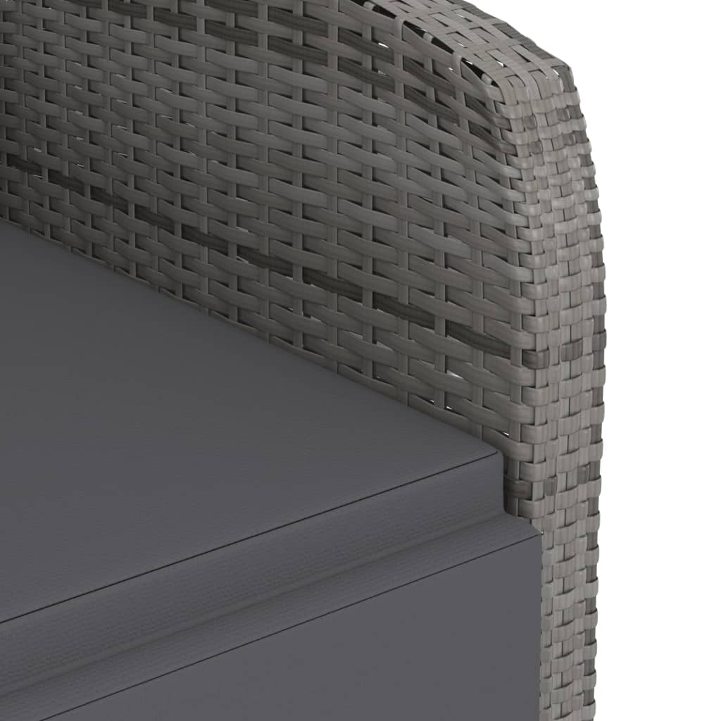 11dílný zahradní jídelní set s poduškami polyratan šedý - obrázek 17