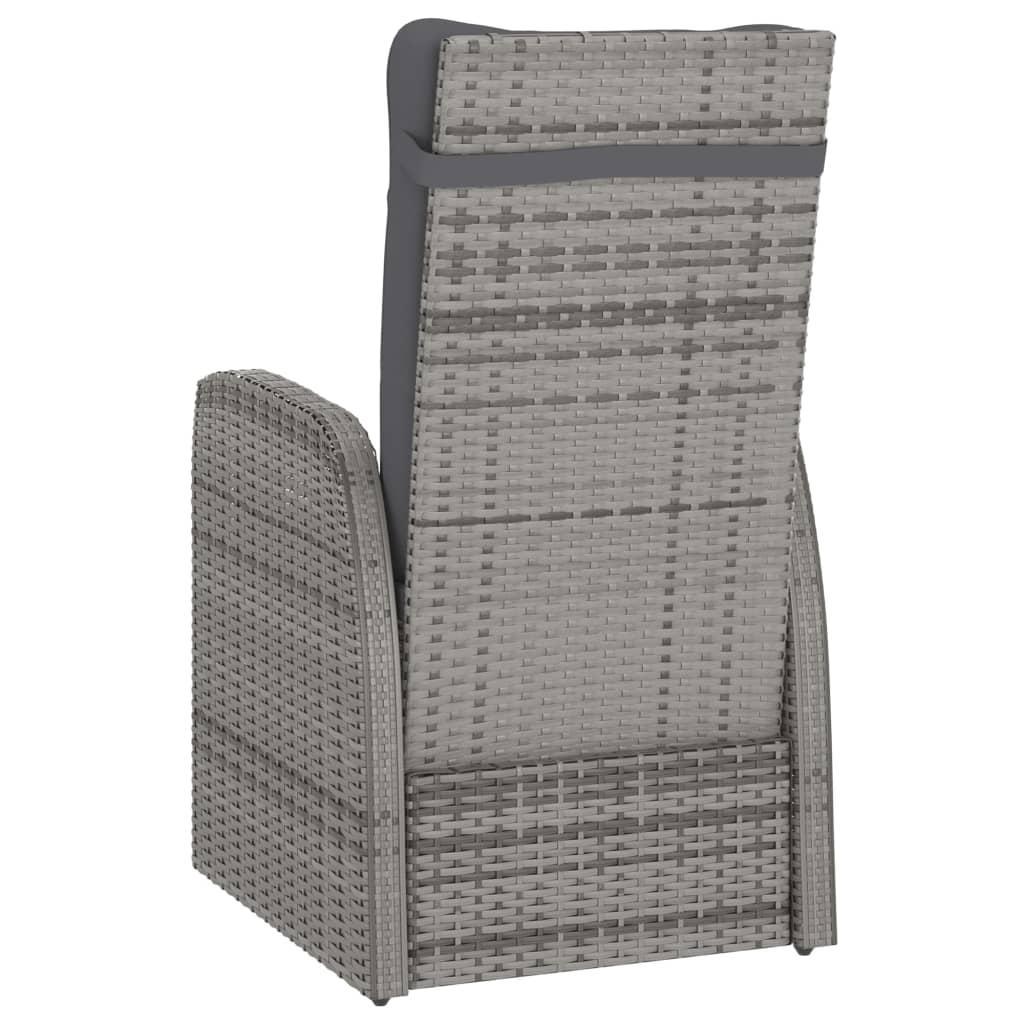 Set mobilier de exterior cu perne, 11 piese, gri, poliratan