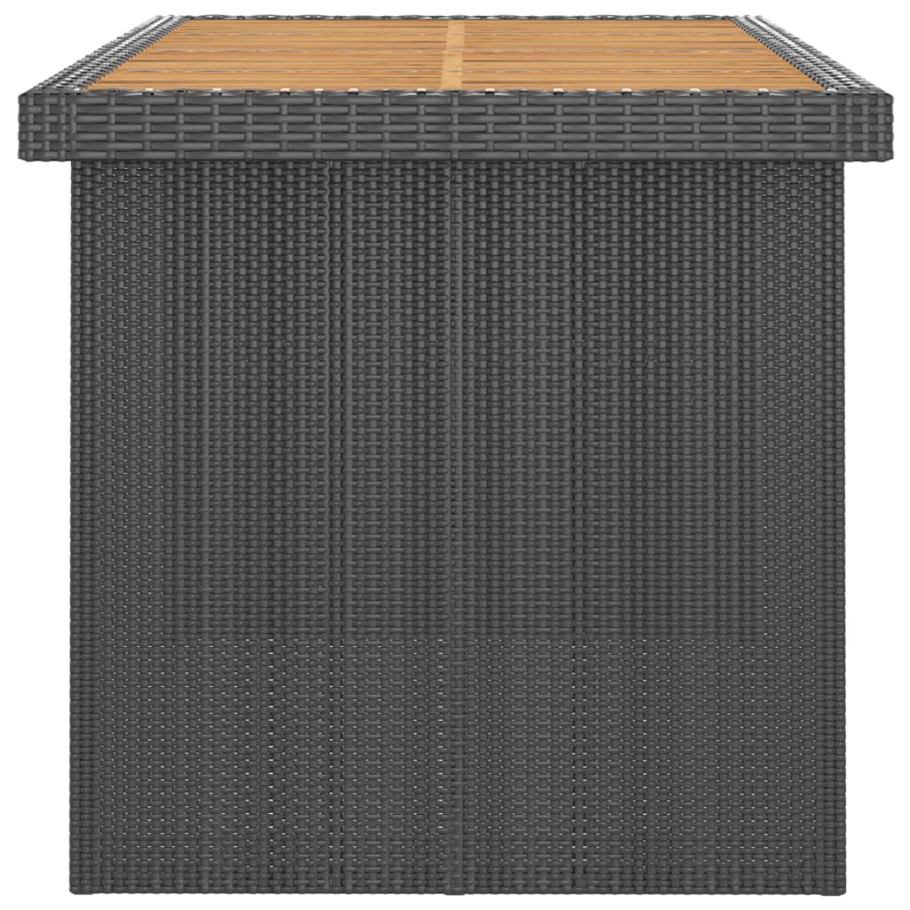 Zestaw mebli ogrodowych PE rattan czarny 240x90x74 cm