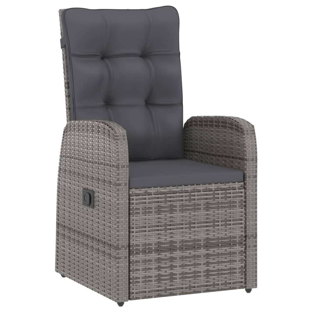 

vidaXL 7-delige Tuinset met kussens poly rattan grijs
