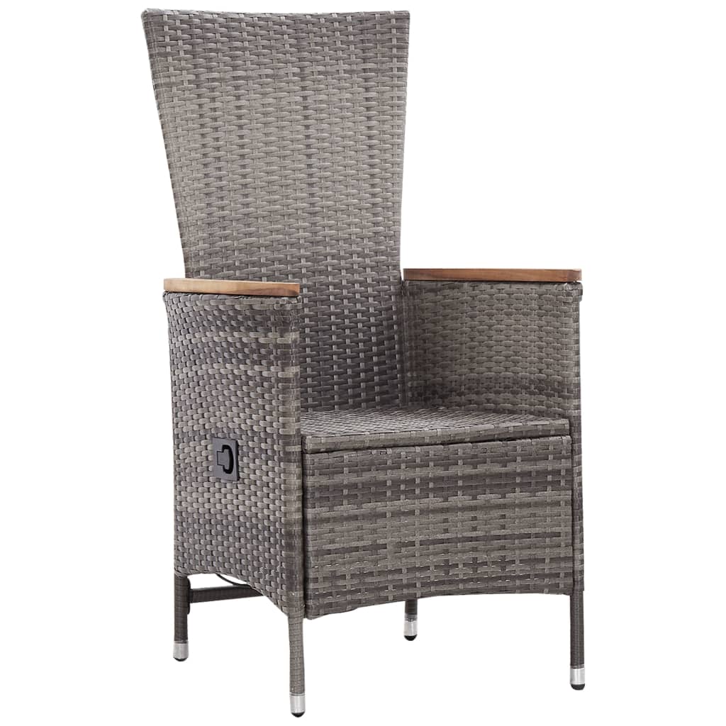 

vidaXL 7-delige Tuinset met kussens poly rattan grijs