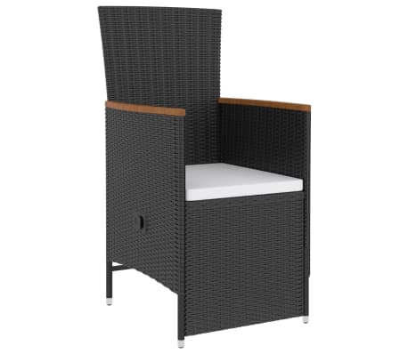 vidaXL Salon de jardin 7 pcs avec coussins r&eacute;sine tress&eacute;e noir