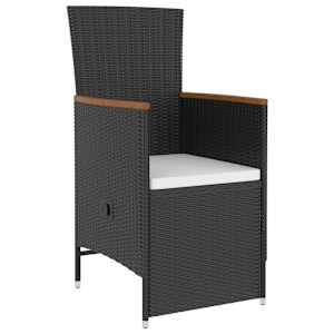 vidaXL Salon de jardin 7 pcs avec coussins r&eacute;sine tress&eacute;e noir