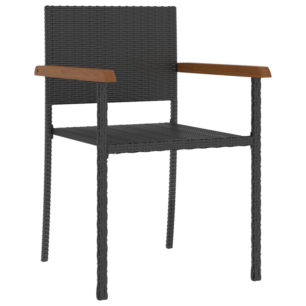 

vidaXL 5-delige Tuinset poly rattan zwart