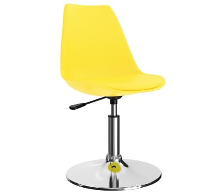 vidaXL Obrotowe krzesła stołowe, 6 szt., żółte, sztuczna skóra