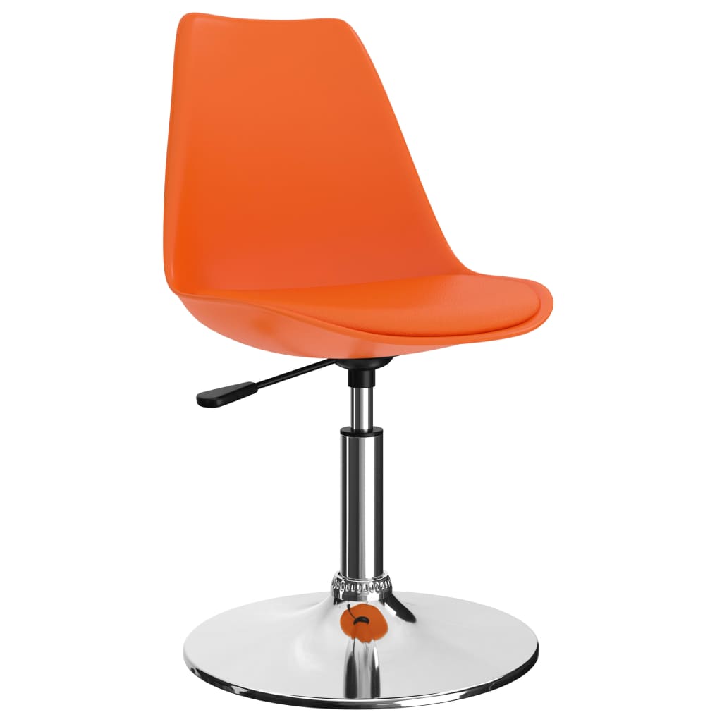 vidaXL Cadeiras de jantar giratórias 6 pcs couro artificial laranja